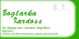 boglarka kardoss business card